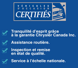 Véhicules d'occasion certifiés